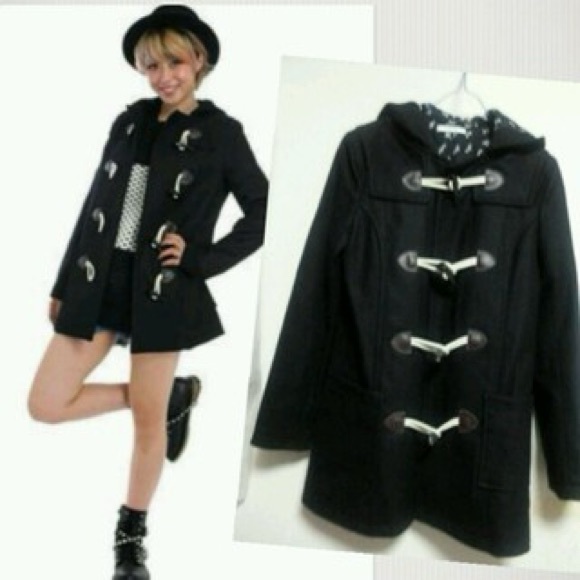 Jouetie Black Duffle Coat - Picture 2 of 6